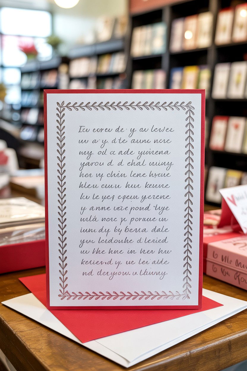 Bordered Script Valentine - 25 Calligraphy Valentine's Day Card Ideas