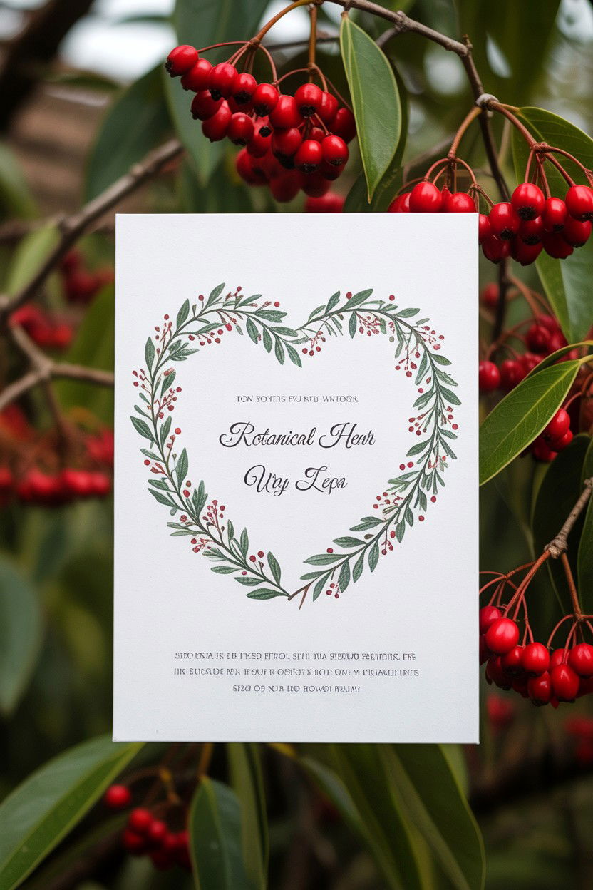 Botanical Heart Wedding Invite - 25 Valentine's Day Wedding Invitation Ideas