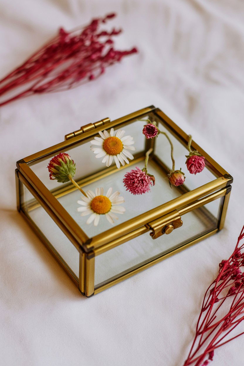 Botanical Jewelry Box Decor - 25 Valentine's Day Dried Flower Ideas