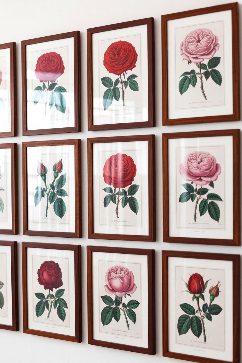 Botanical Rose Prints - 25 Valentine's Day Gallery Wall Ideas