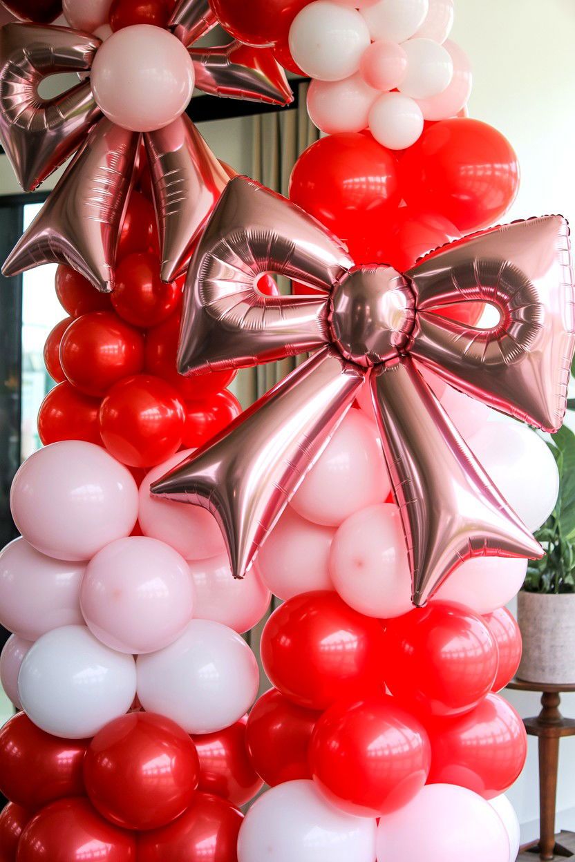 Bow Themed Balloon Arch - 25 Valentine's Day Bow Ideas