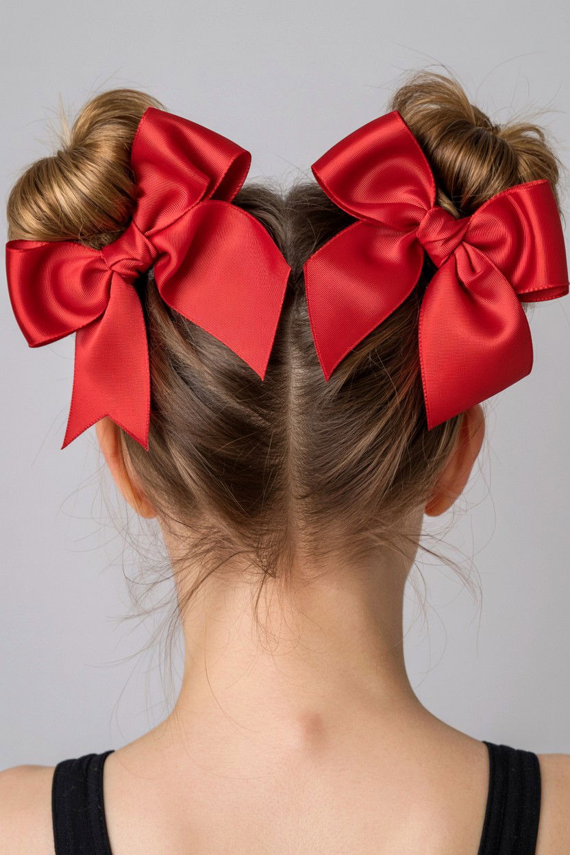 Bow tied space buns - 25 Valentine's Day Space Buns Ideas