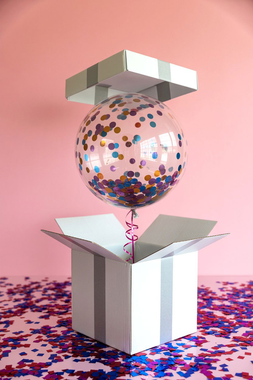 Boxed Surprise Confetti Balloon - 25 Valentine's Day Confetti Balloon Ideas