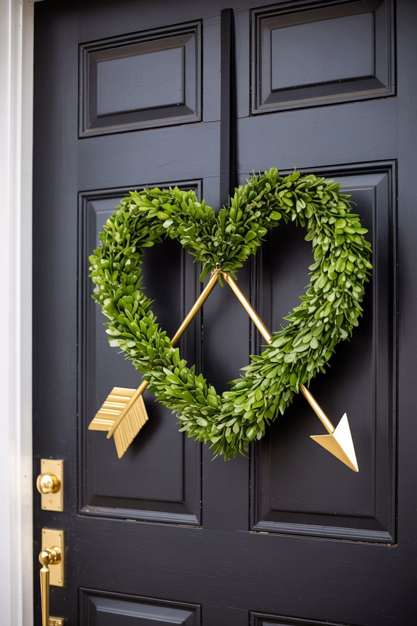 Boxwood Heart - 25 Simple Valentine's Day Wreath Ideas