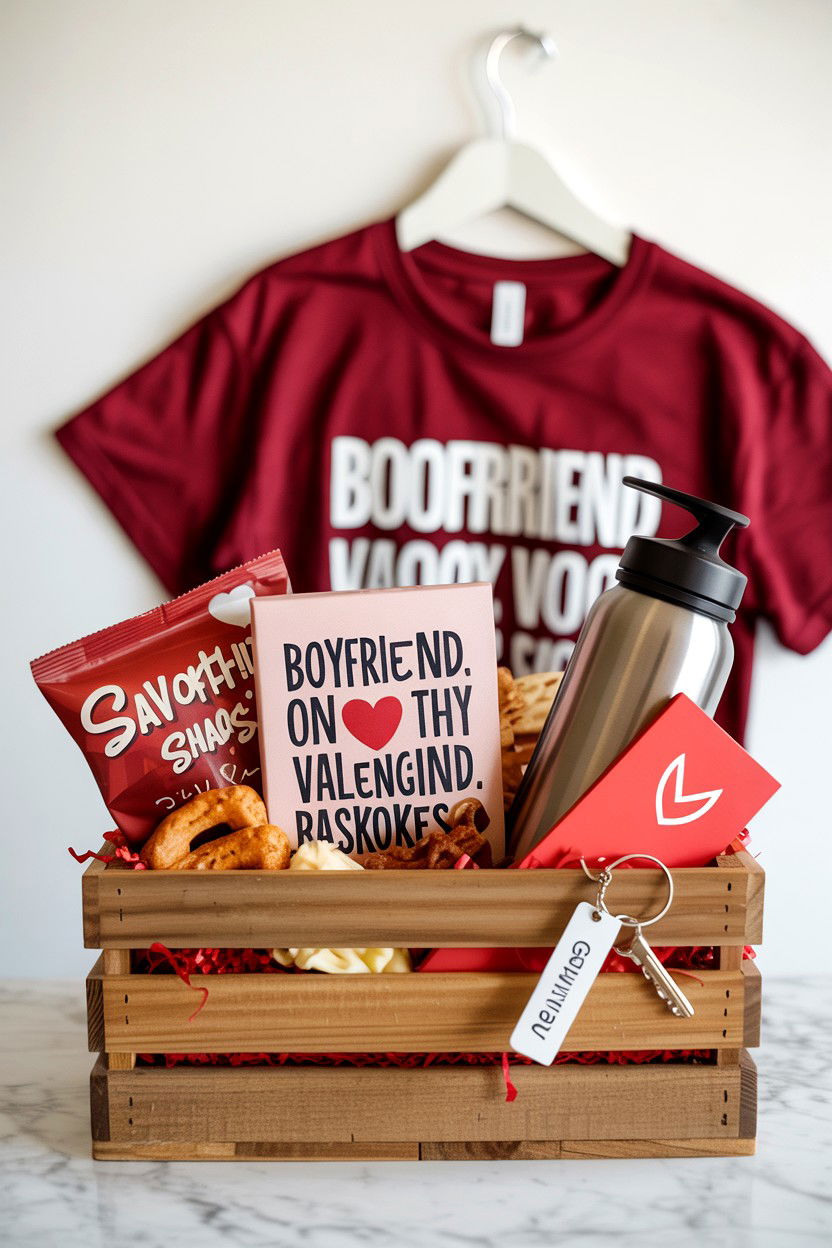 Boyfriend Valentine Basket - 25 Valentine's Day Boo Basket Ideas