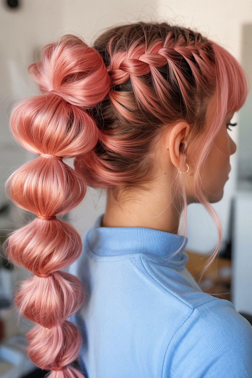 25 Stunning Valentine's Day Bubble Ponytail Ideas