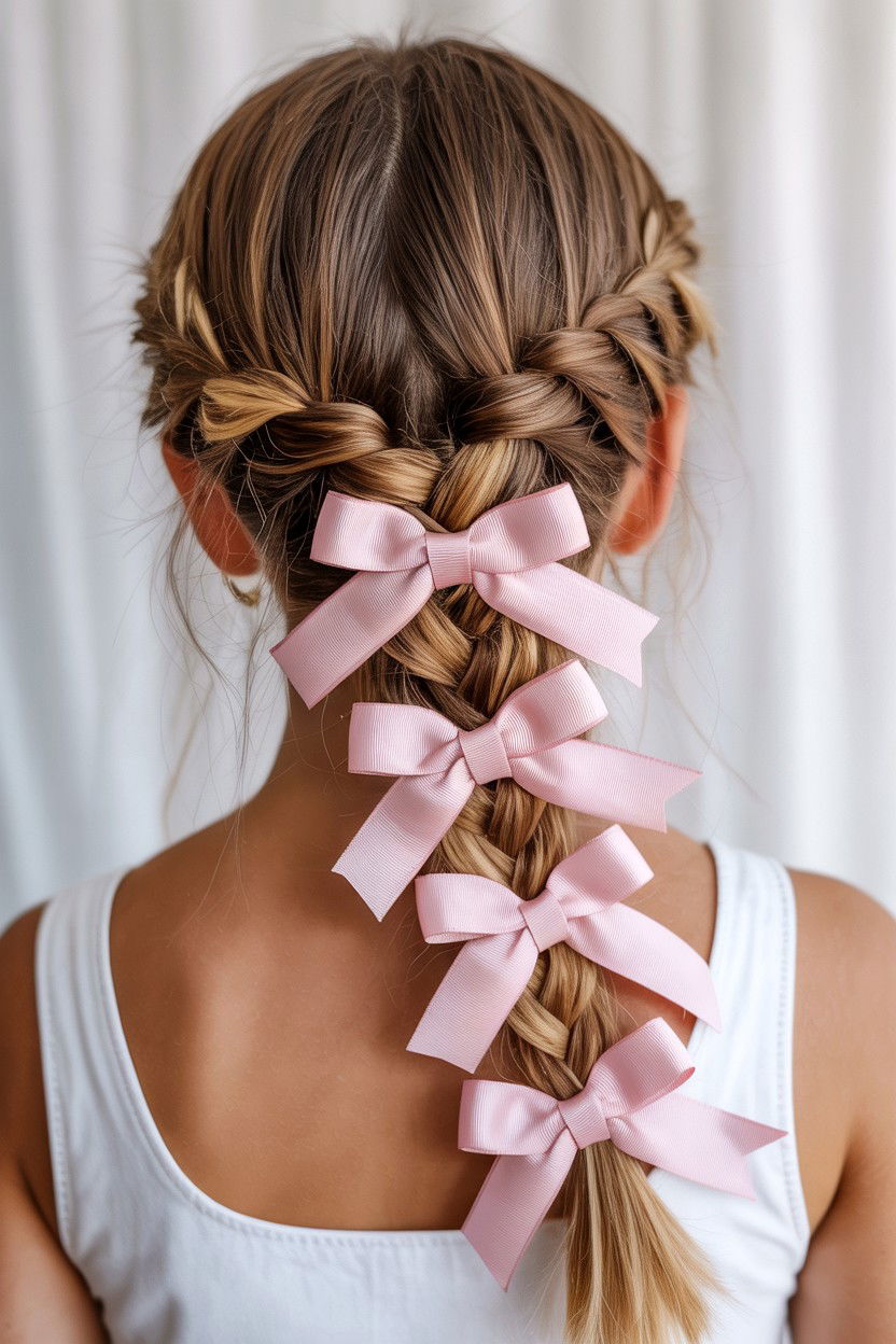 Braided Hair With Bows - 25 Valentine's Day Bow Ideas