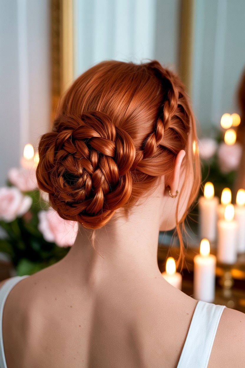 Braided Rose Bun - 25 Romantic Valentine's Day Hairstyles