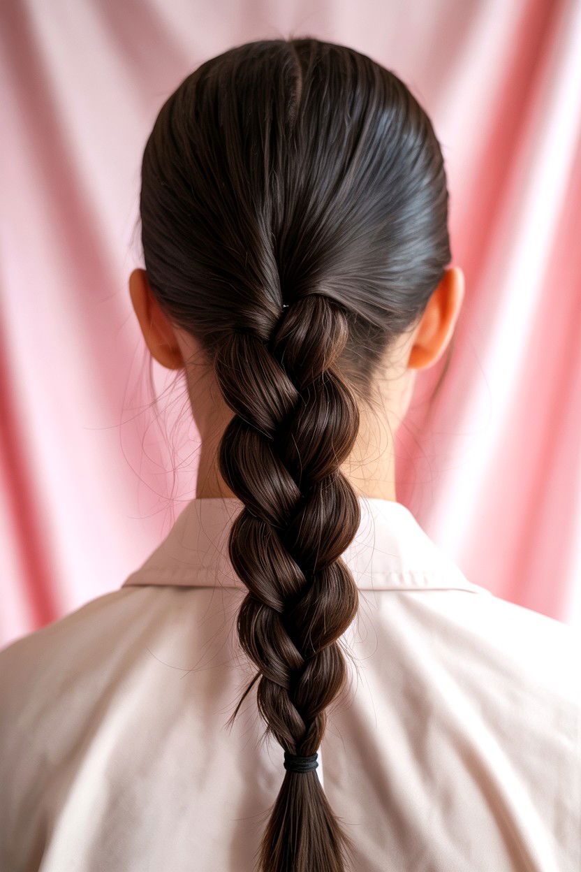 Braided Sleek Ponytail - 25 Valentine's Day Sleek Ponytail Ideas