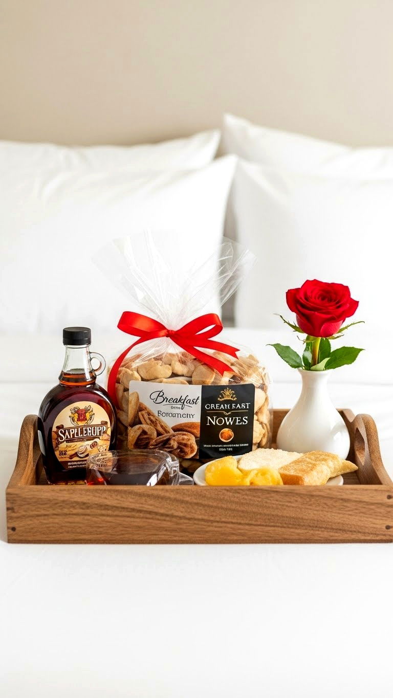Breakfast in bed gift basket - 25 valentine's day gift basket ideas
