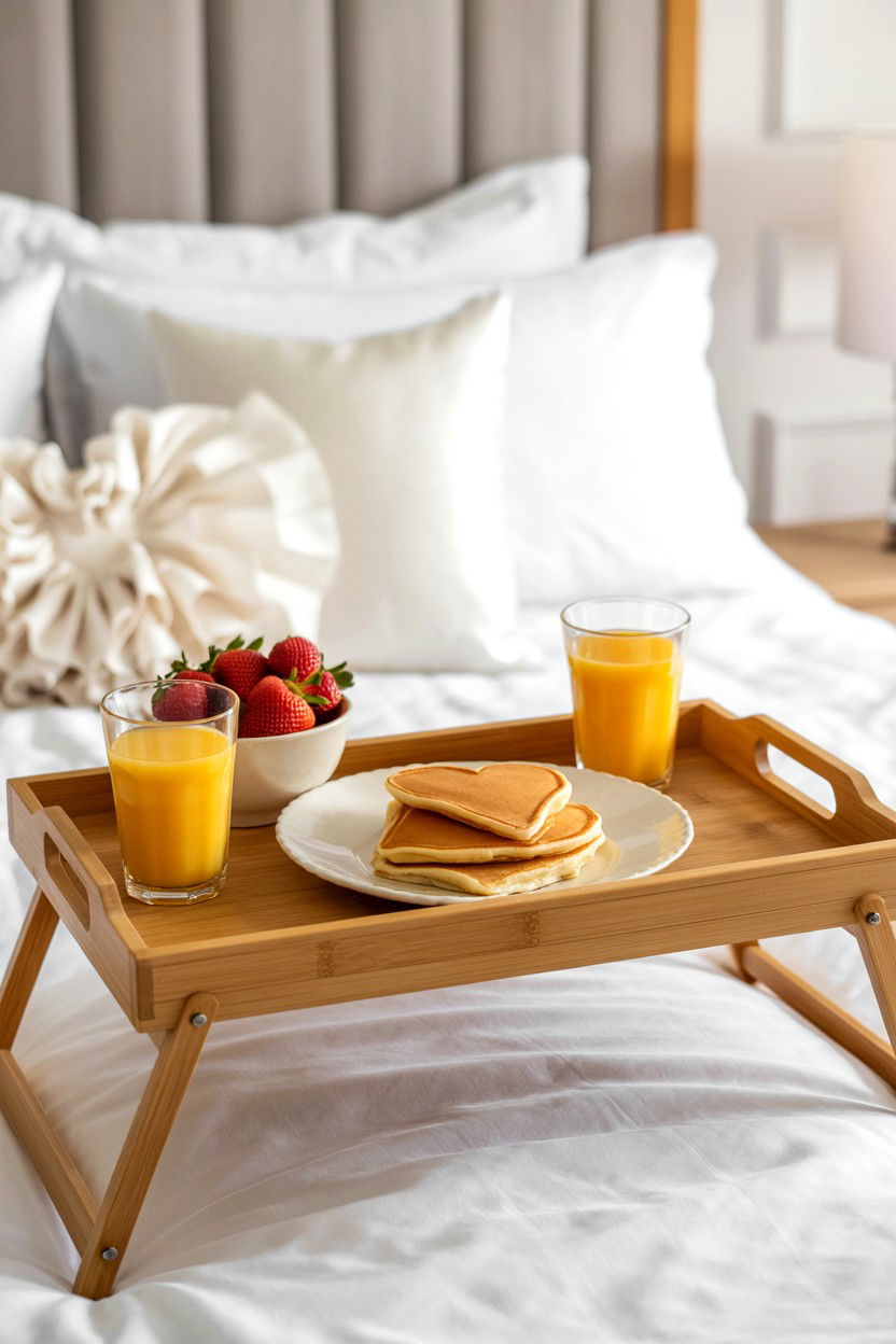 Breakfast in bed tray - 25 Valentine's Day Ideas for Newlyweds