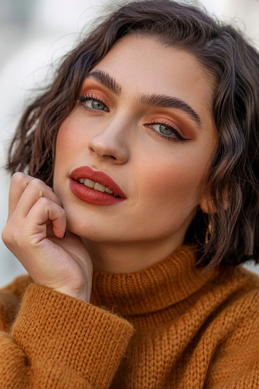 Brick Red Lipstick - 25 Red Lip Valentine's Day Looks