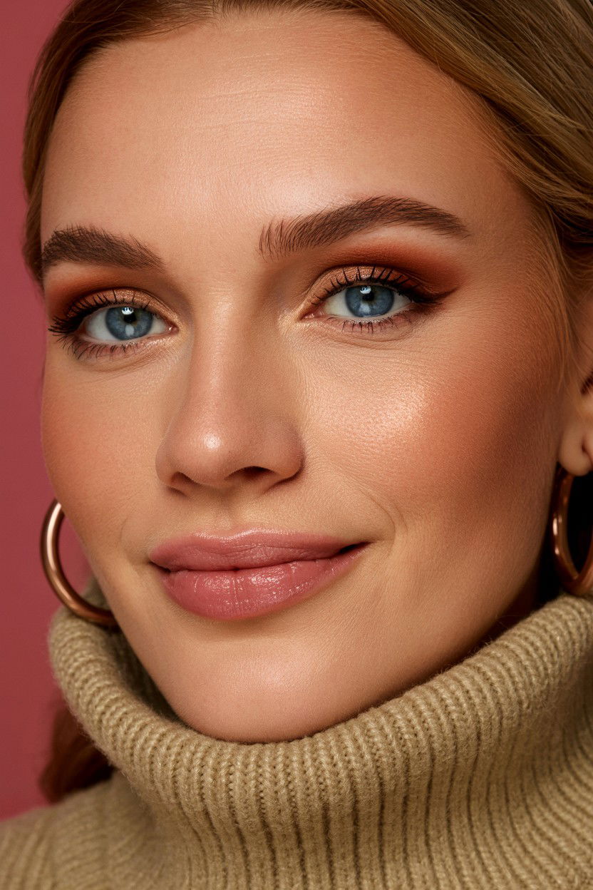 Bronze Eyeshadow - 25 Valentine's Day Makeup for Blue Eyes