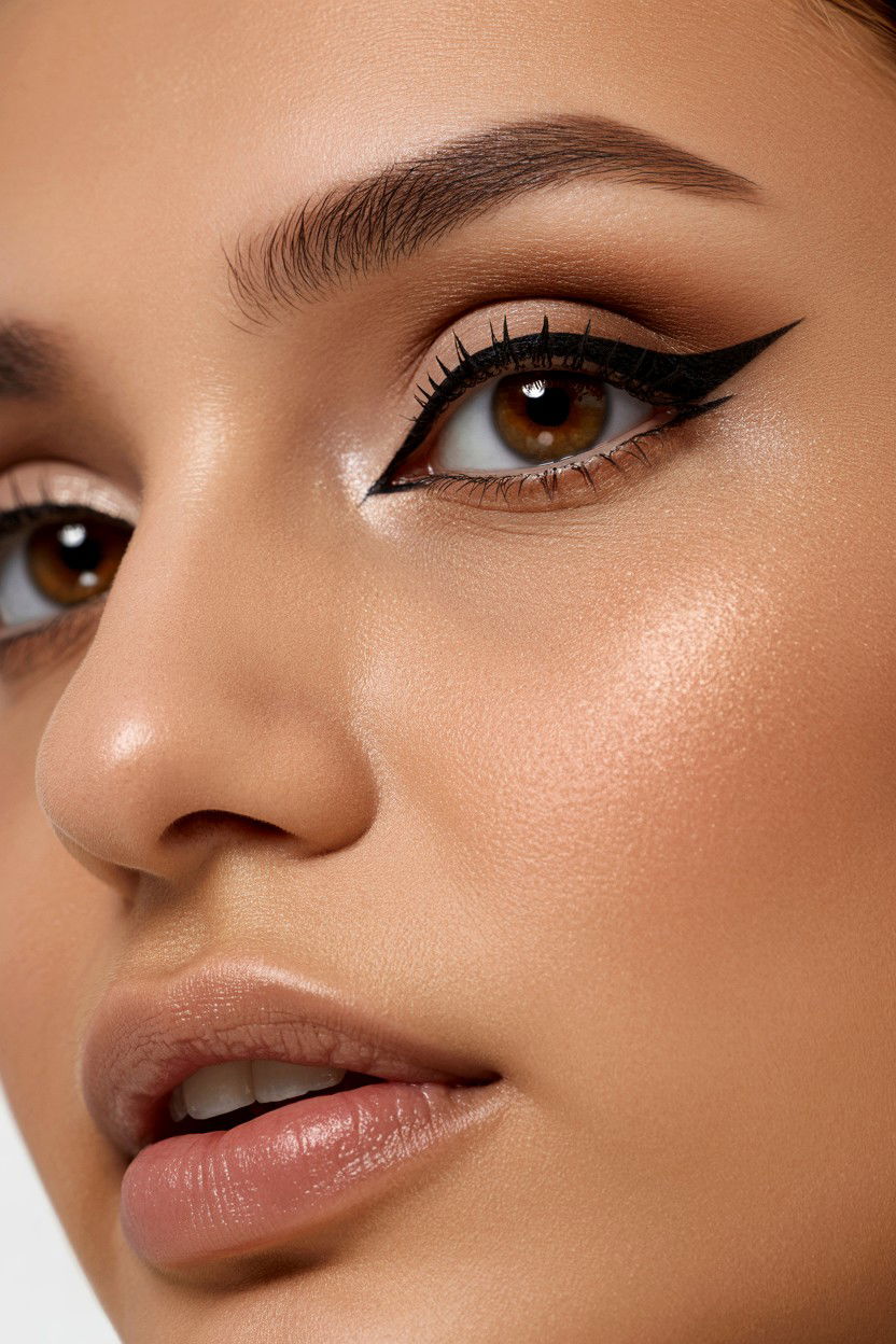 Brown Winged Liner - 25 Soft Glam Valentine's Day Makeup