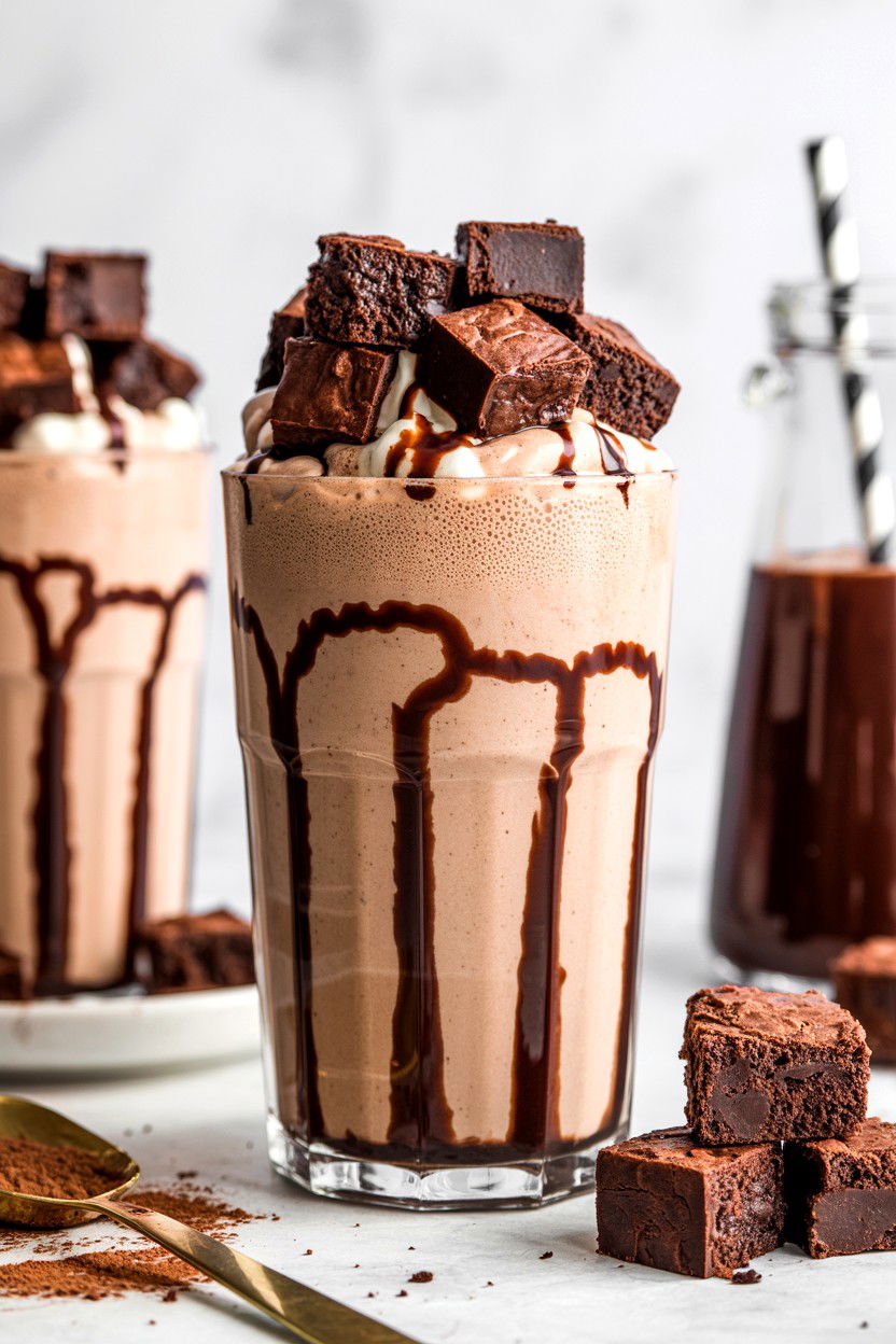 Brownie Batter Milkshake - 25 Valentine's Day Milkshake Ideas