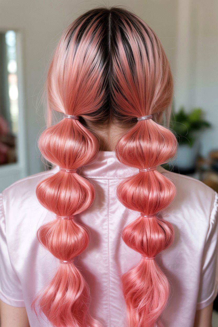 Bubble Braids Half Up - 25 Valentine's Day Half Up Half Down Hair