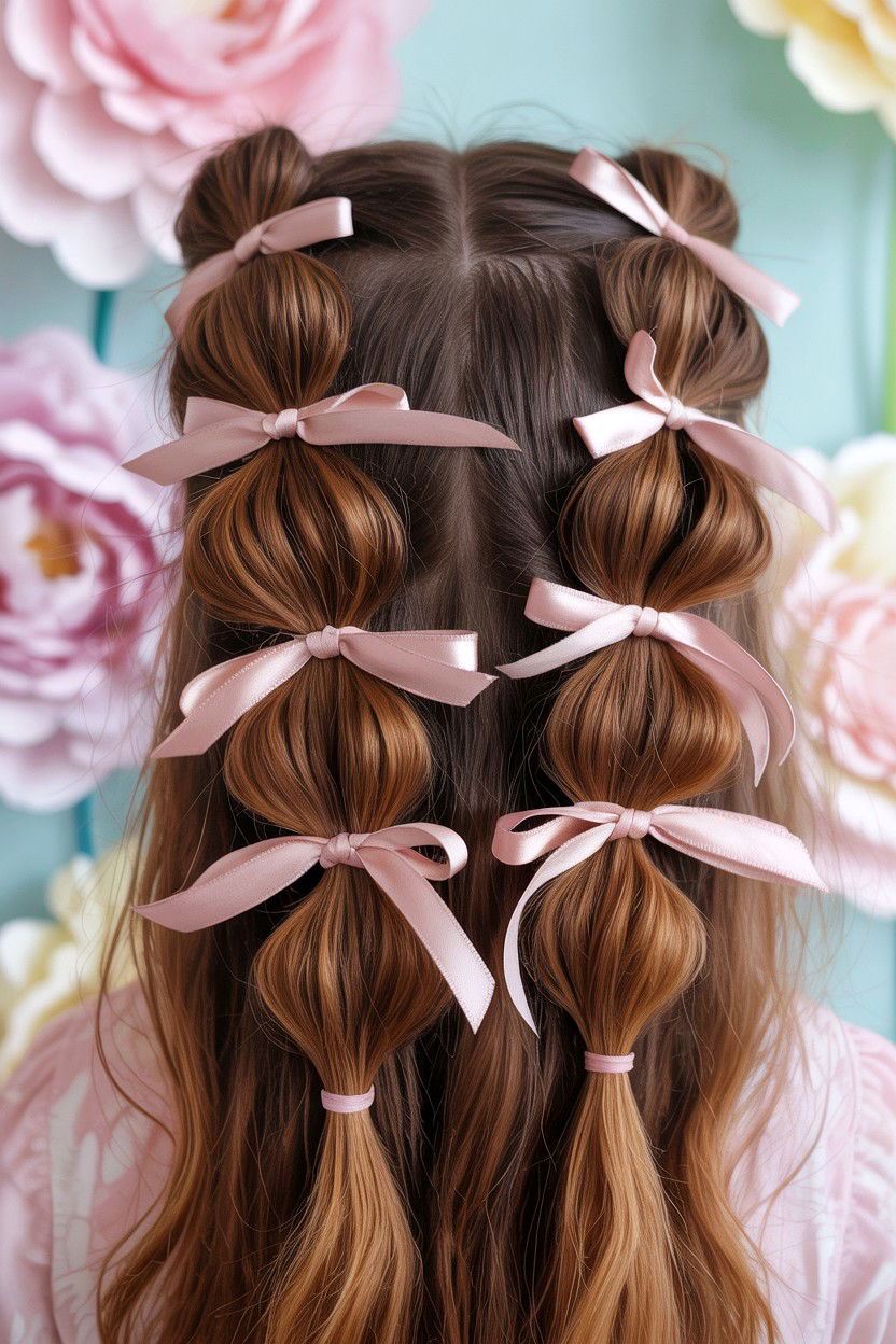 Bubble Braids With Ribbons - 25 Romantic Valentine's Day Hairstyles