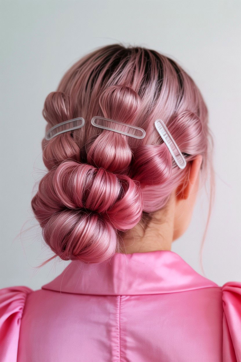 Bubble Low Bun - 25 Valentine's Day Low Bun Hairstyles