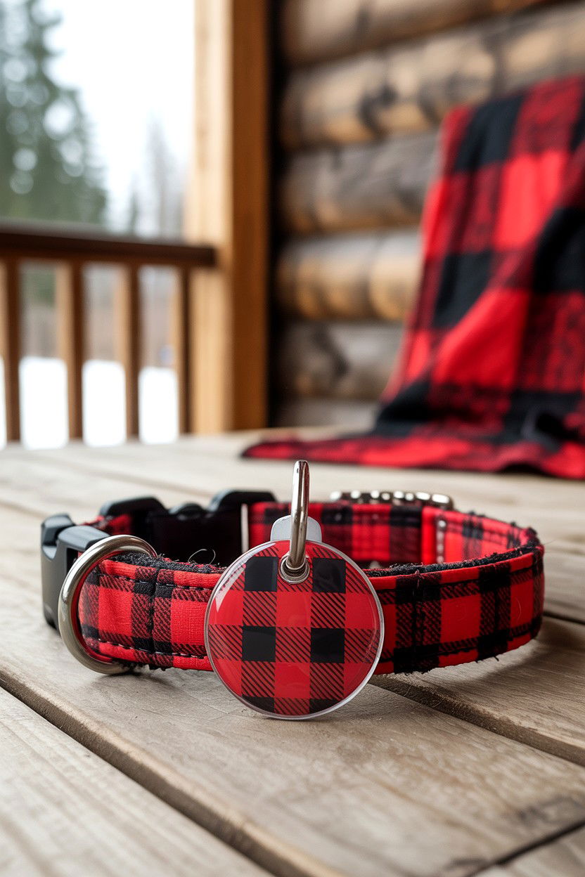 Buffalo Plaid Pet Tag - 25 Valentine's Day Pet Tag Ideas