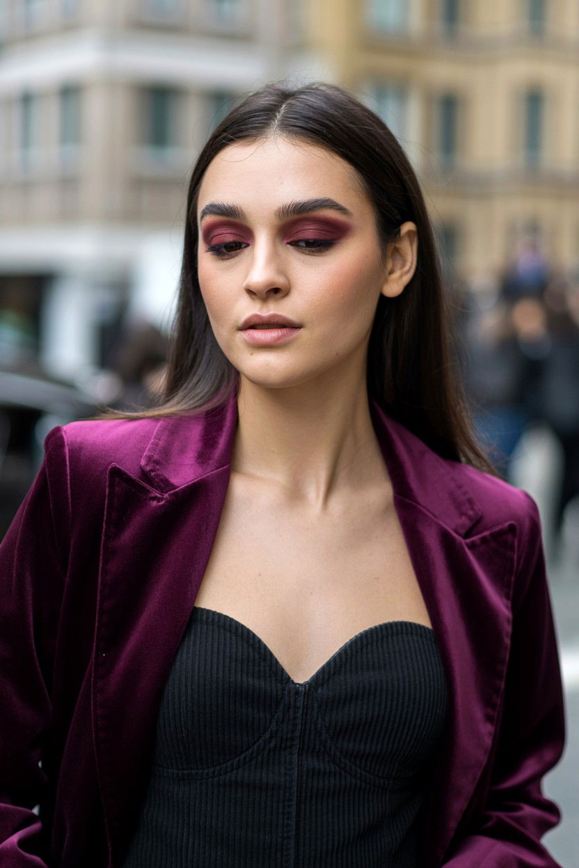 Burgundy Eyeshadow - 25 Valentine's Day Makeup Looks