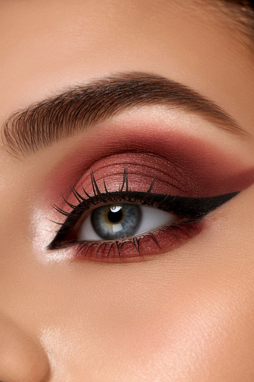 Burgundy Eyeshadow - 25 Valentine's Day Eye Makeup Ideas