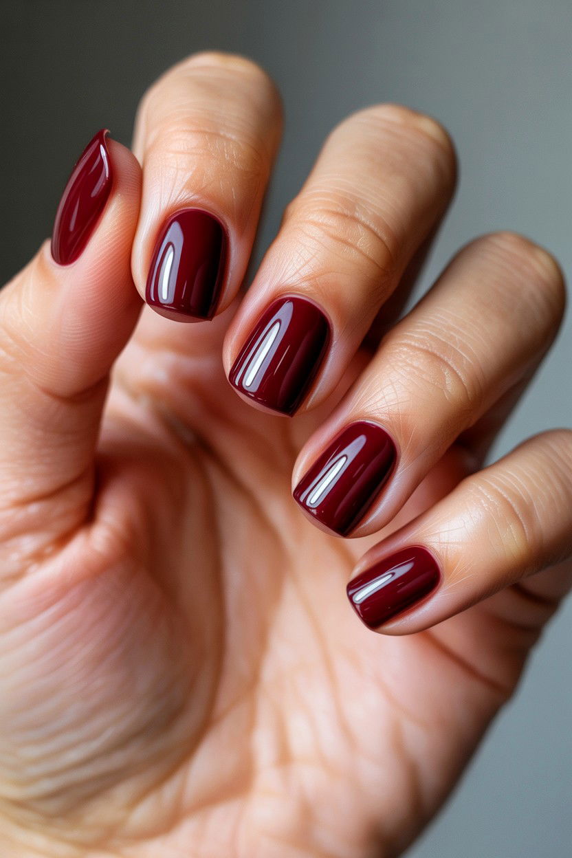 Burgundy Minimalist Nails - 25 Minimalist Valentine's Day Nails
