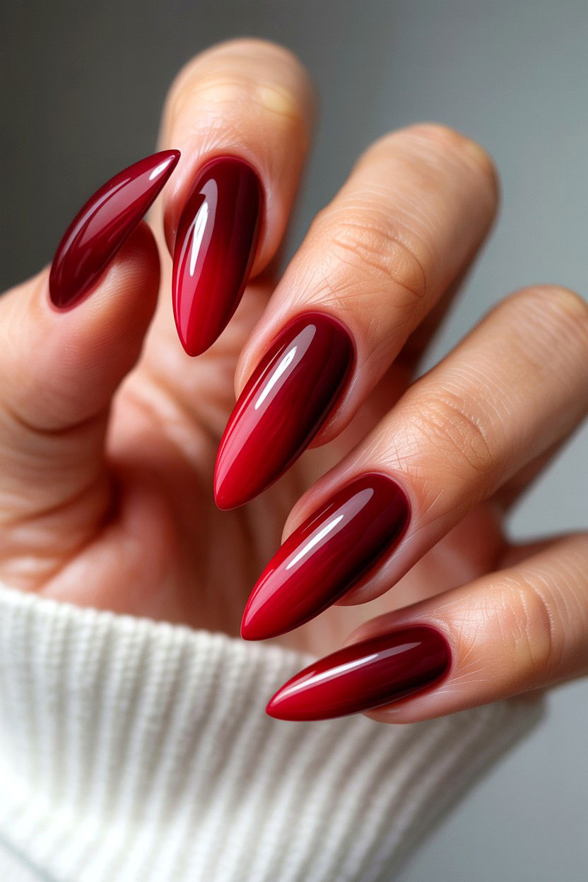 Burgundy Ombre Nails - 25 Ombre Valentine's Day Nail Ideas