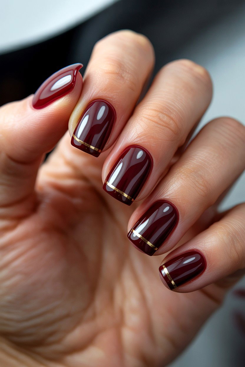 Burgundy Red Nails - 25 Red Valentine's Day Nail Ideas