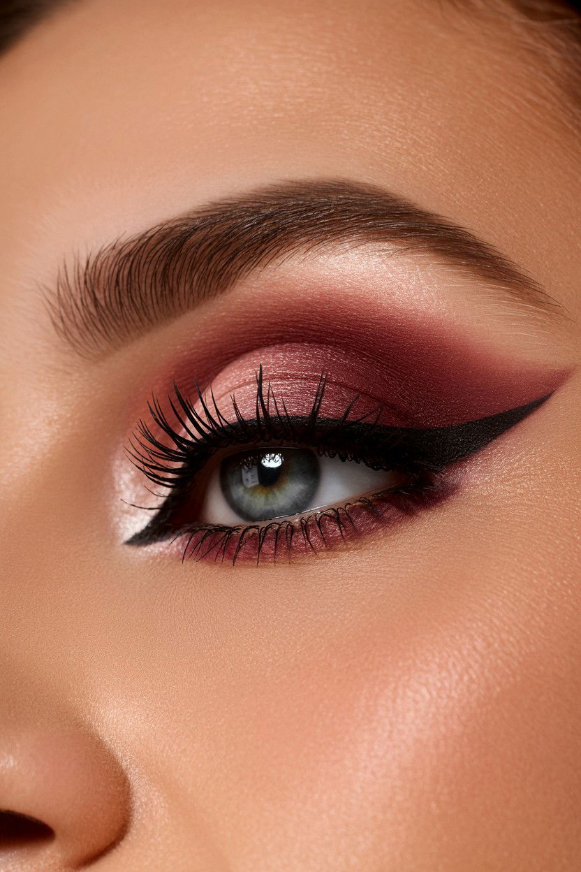 Burgundy Smoky Eye - 25 Valentine's Day Eyeshadow Ideas