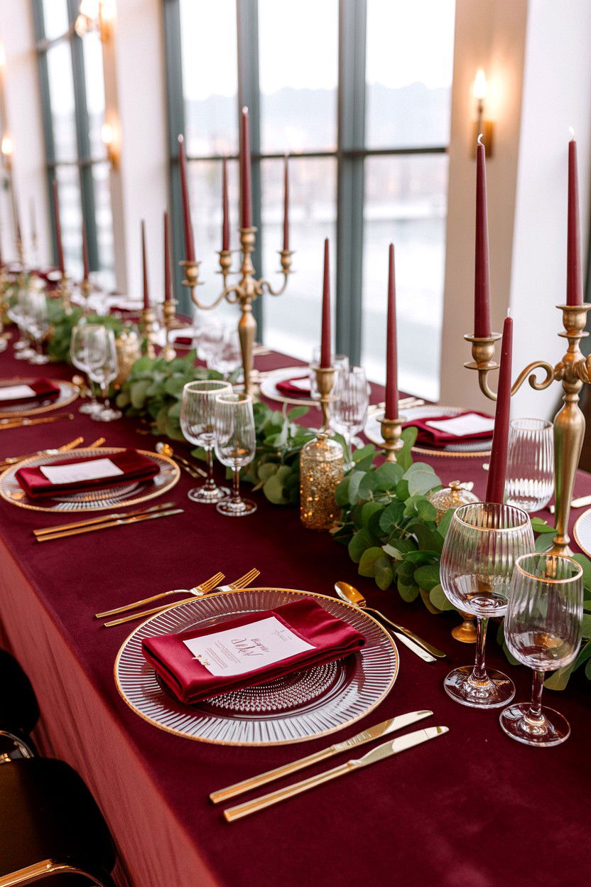 Burgundy and Gold Wedding - 25 Valentine's Day Wedding Color Ideas