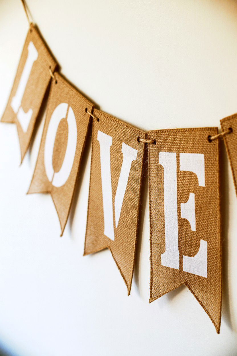 Burlap Banner - 25 Rustic Valentine's Day Decorations