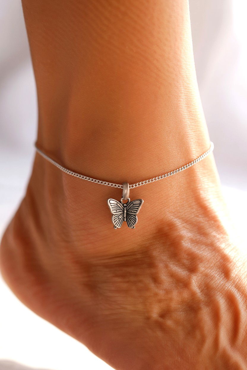 Butterfly Charm Anklet - 25 Valentine's Day Anklet Ideas