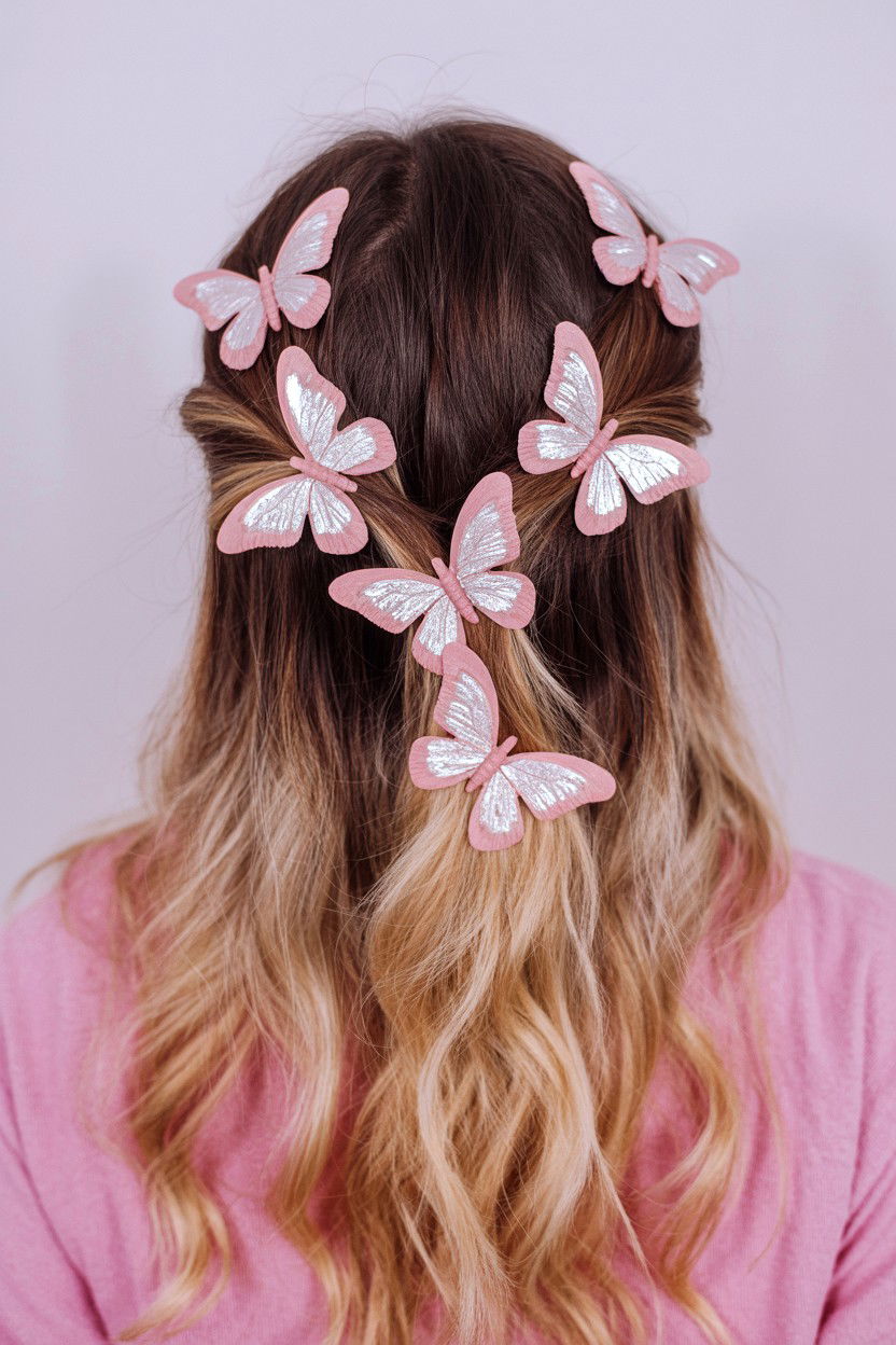 Butterfly Clip Half Up - 25 Valentine's Day Half Up Half Down Hair