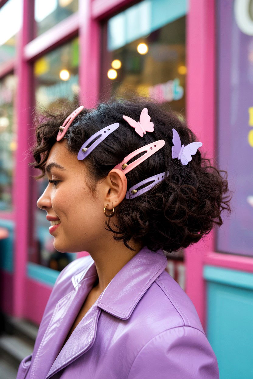 Butterfly Clips - 25 Valentine's Day Natural Hair Ideas