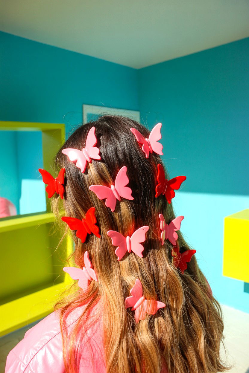 Butterfly Clips - 25 Cute Valentine's Day Hair Ideas