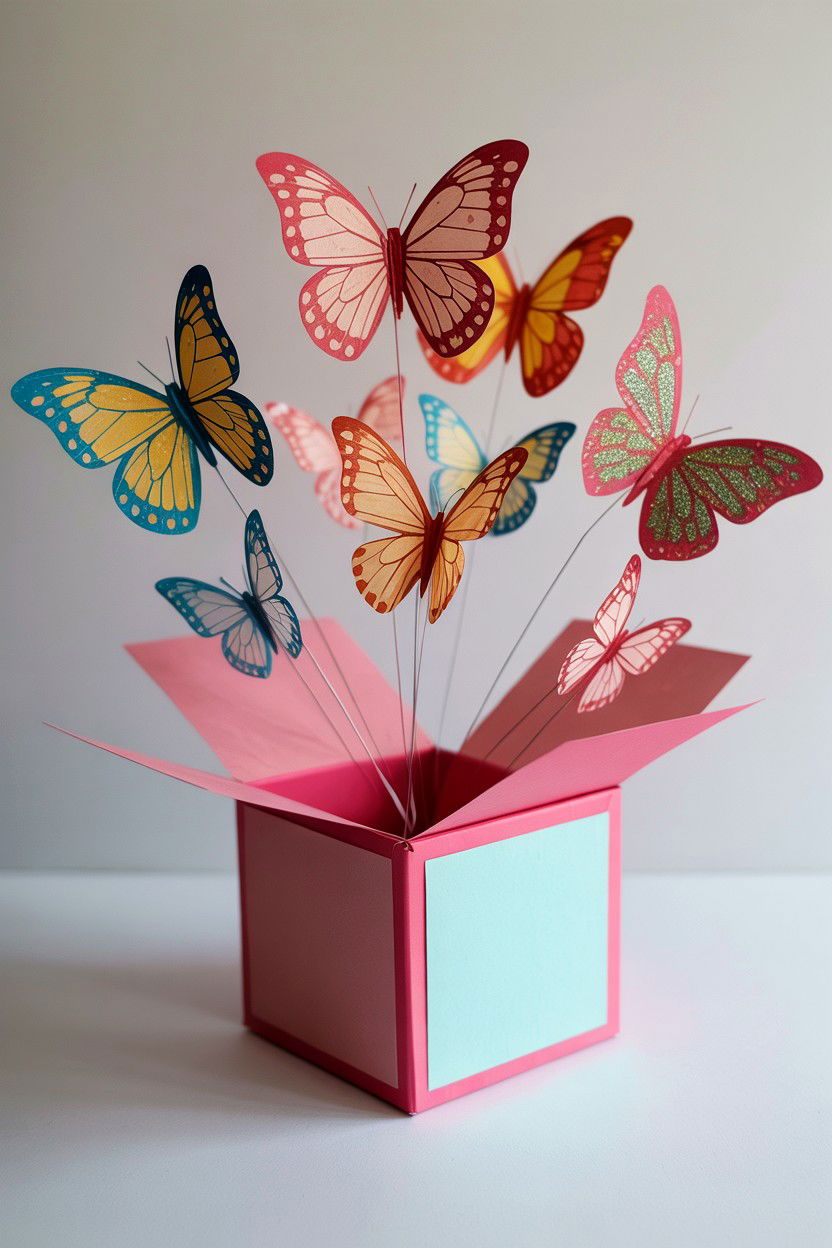Butterfly Explosion Box - 25 Valentine's Day Explosion Box Ideas