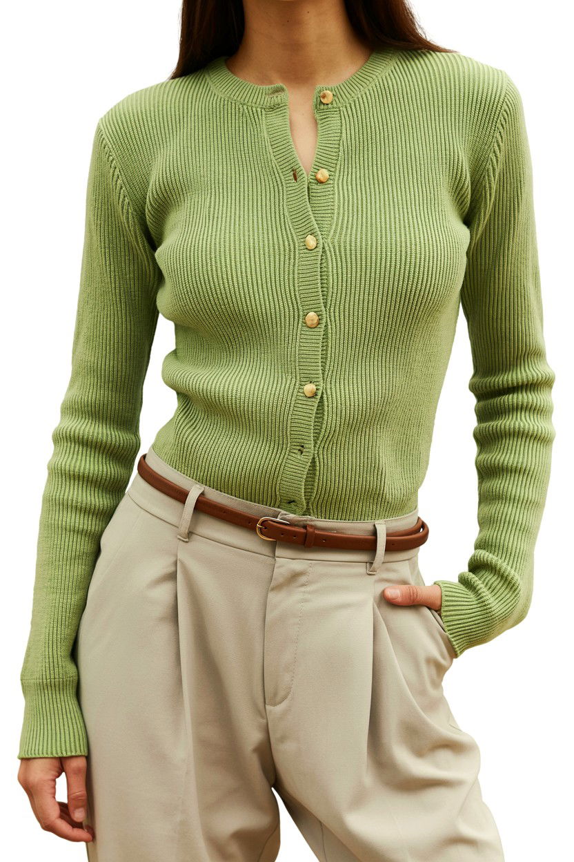 Button Up Cardigan As A Top - 25 Valentine's Day Cardigan Outfits