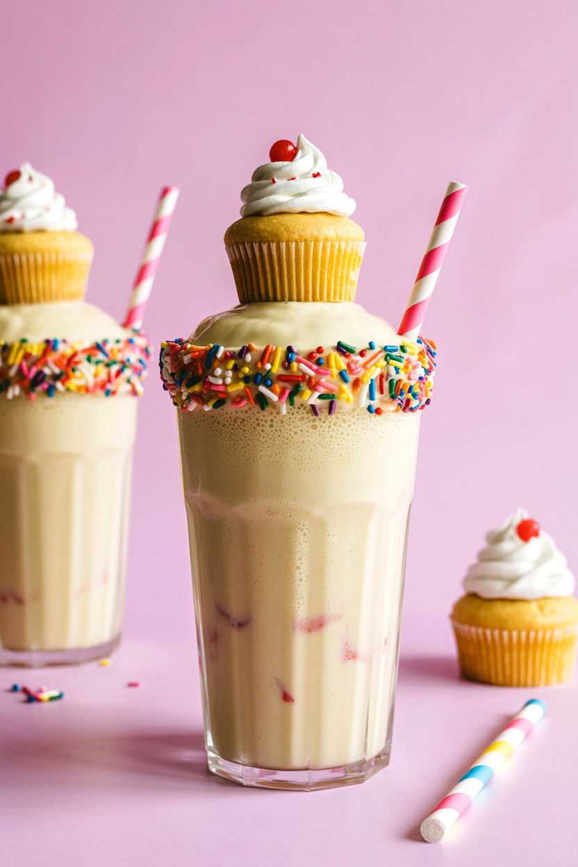 Cake Batter Milkshake - 25 Valentine's Day Milkshake Ideas