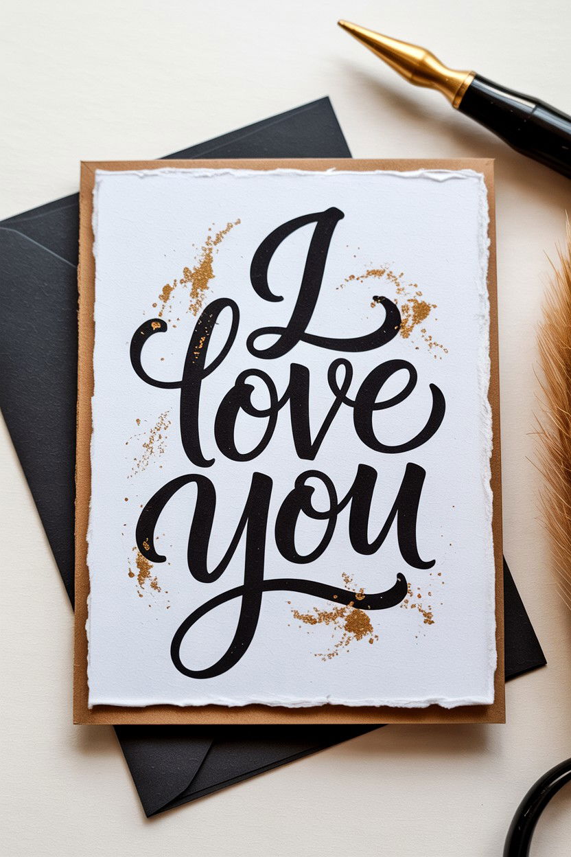 Calligraphy Card - 25 Valentine's Day Card Ideas for Wife