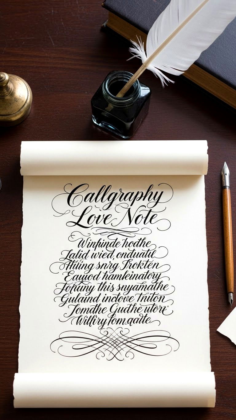 Calligraphy Love Note - 25 valentine's day card designs
