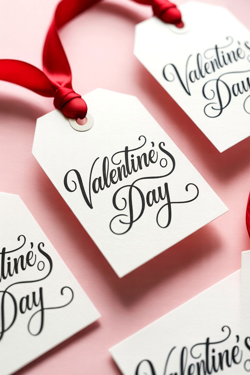 Calligraphy gift tags - 25 Valentine's Day Gift Tag Ideas