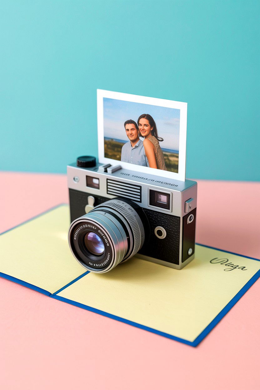 Camera Photo Pop Up - 25 Pop Up Valentine's Day Card Ideas