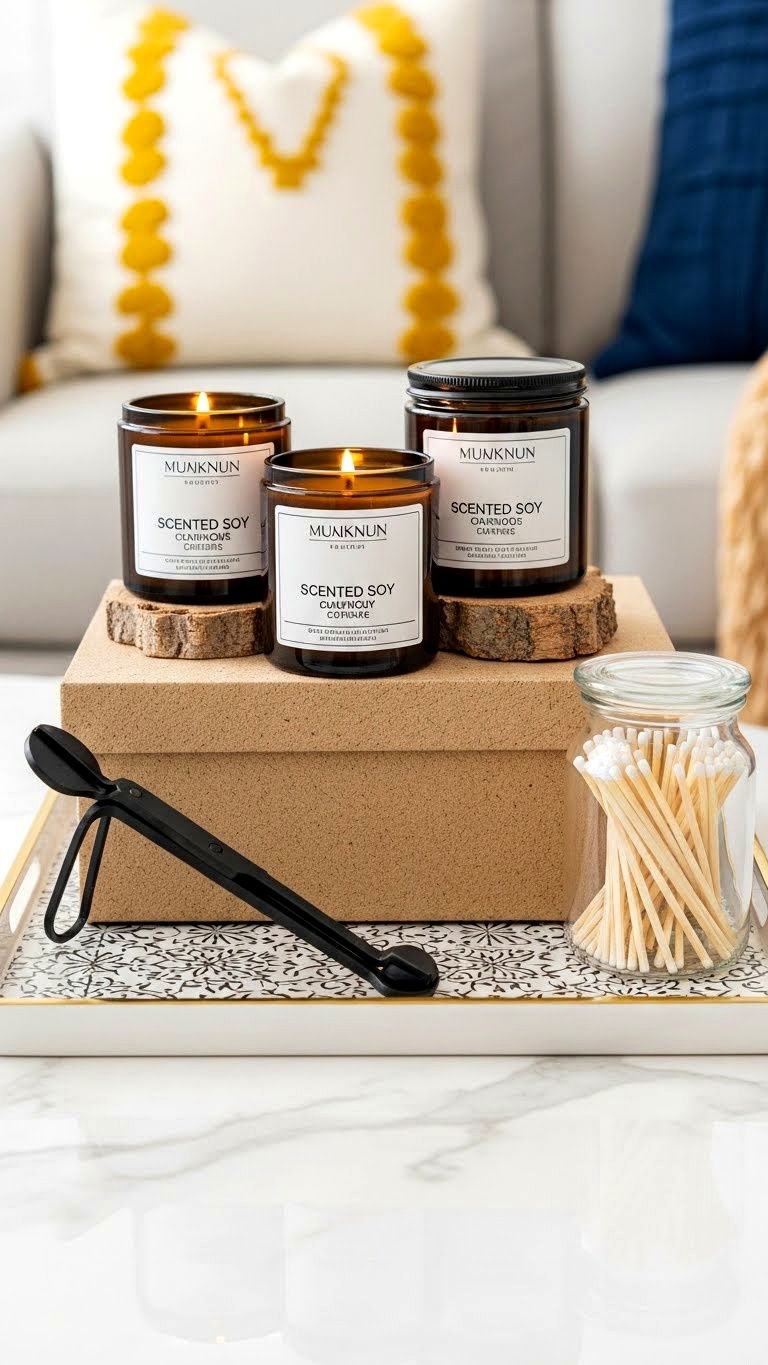 Candle Gift Basket - 25 valentine's day basket ideas