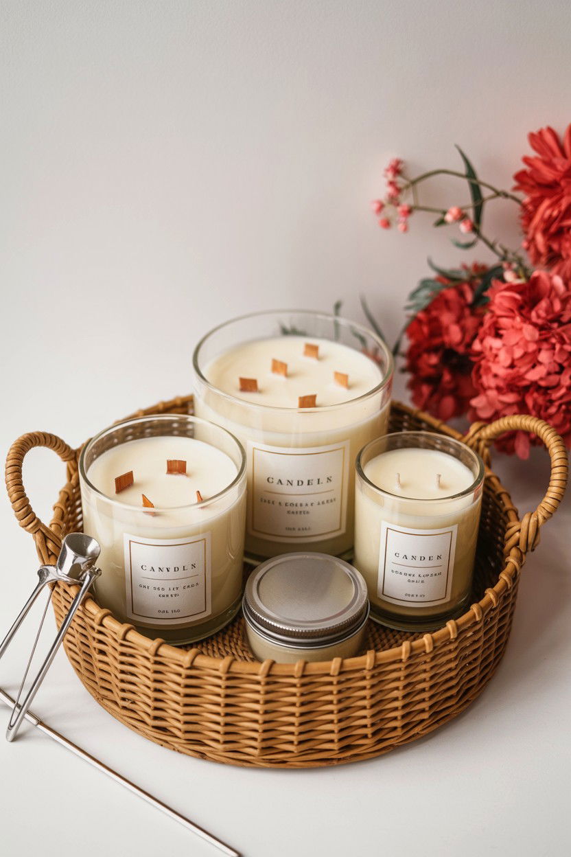 Candle Gift Basket - 25 Valentine's Day Romantic Gift Basket Ideas