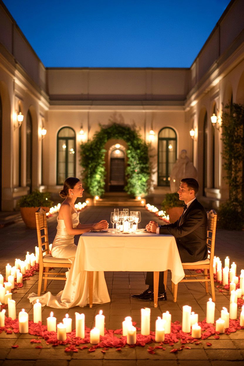 Candlelight Dinner For Two - 25 Valentine's Day Elopement Ideas
