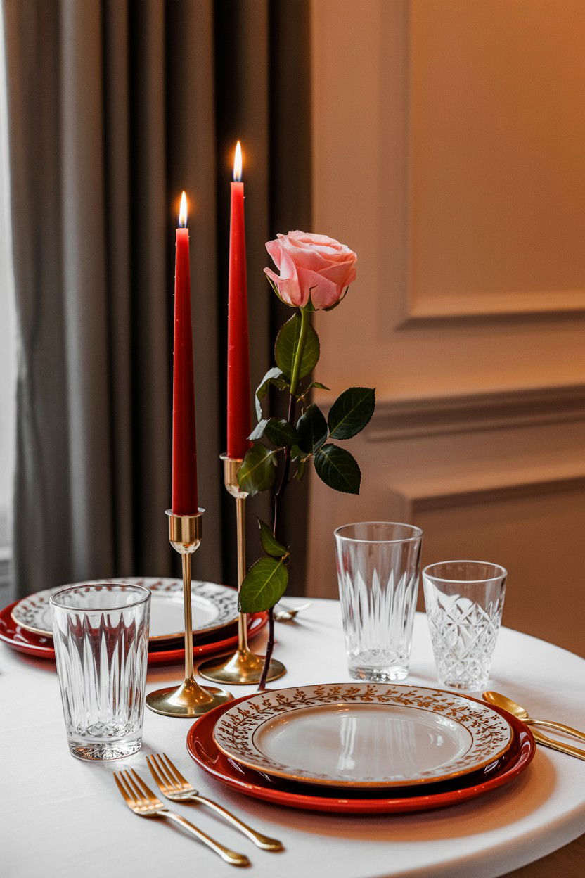 Candlelight Dinner Setting - 25 Valentine's Day Charades Ideas