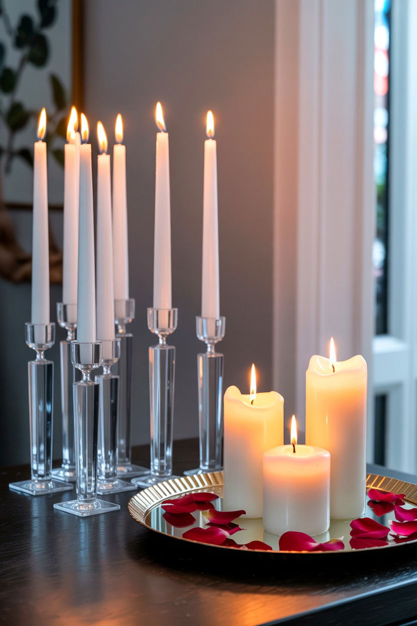 Candlelit Entryway Table - 25 Valentine's Day Console Table Ideas