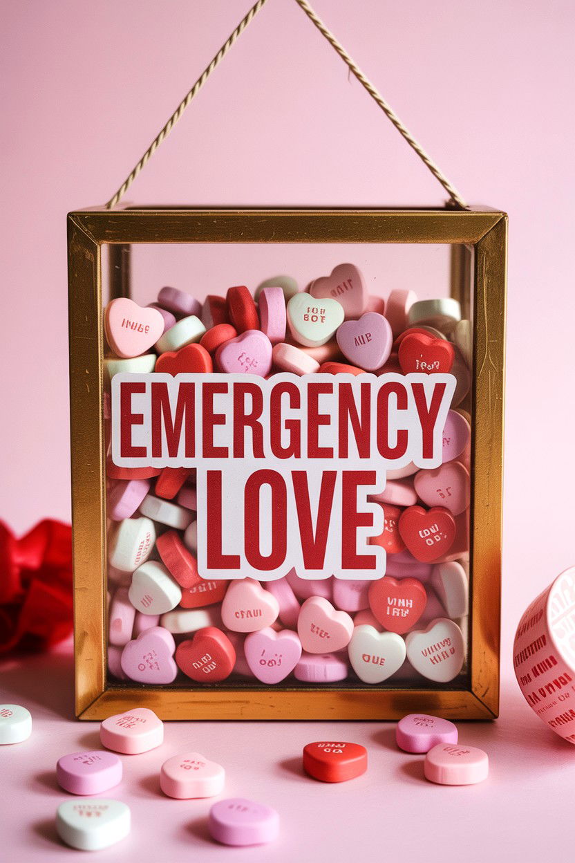 Candy Filled Shadow Box - 25 Valentine's Day Shadow Box Ideas