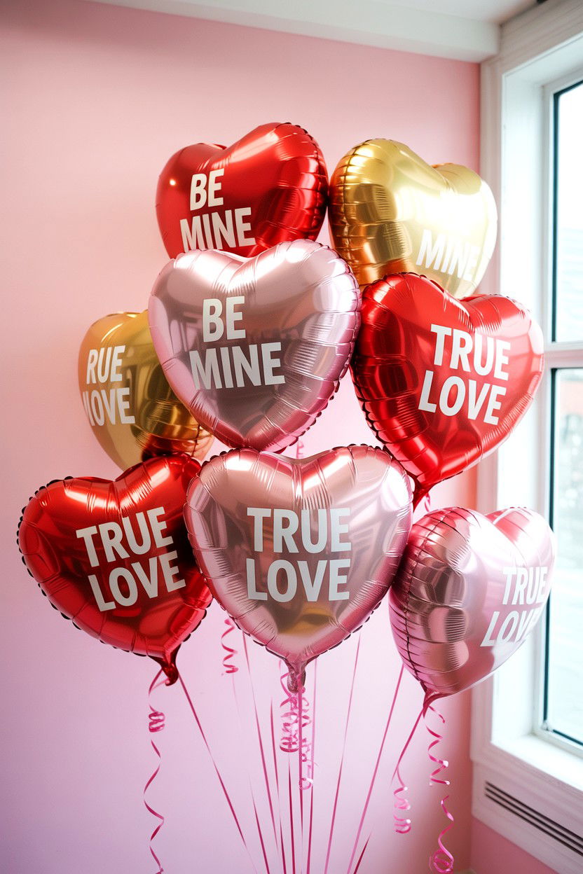 Candy Heart Balloon - 25 Valentine's Day Party Balloon Ideas