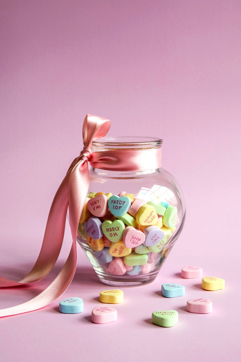 Candy Heart Jar - 25 Valentine's Day Love Jar Ideas